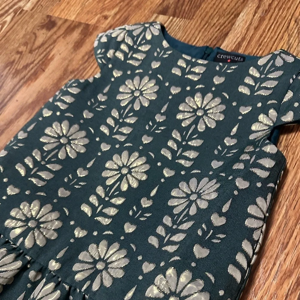 EUC JCrew Crewcuts Girls' cap-sleeve dress in jacquard floral Size 6